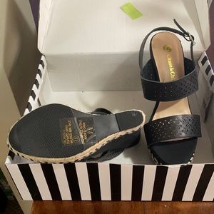 Chase and Chloe wedges. Black. Never worn.